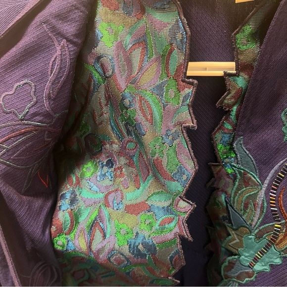 Vintage 80s Embroidered MARC D'ALCY Wool/Rayon Cardigan | Unreal Embroidery!! Lg - Picture 11 of 16